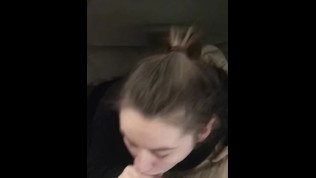 18 year old shows off deepthroat swallows cum