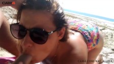 ex girlfriend sucks cock on the beach